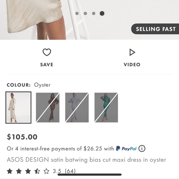 ASOS DESIGN batwing bias cut maxi dress in oyster - Picture 7 of 8